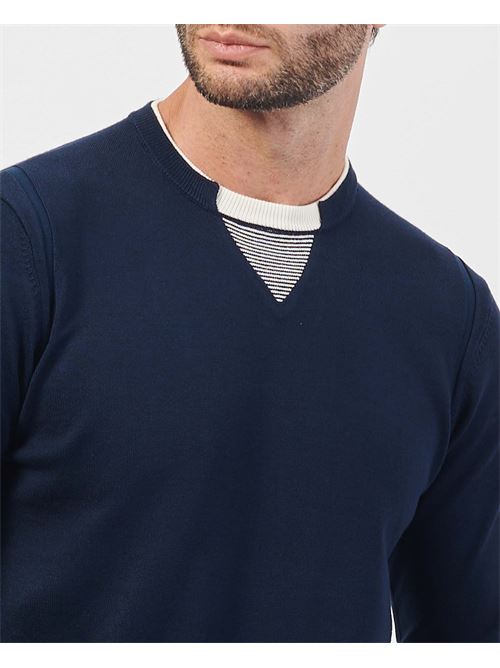 Yes Zee viscose blend sweater with double collar effect YES ZEE | M865-MR000710